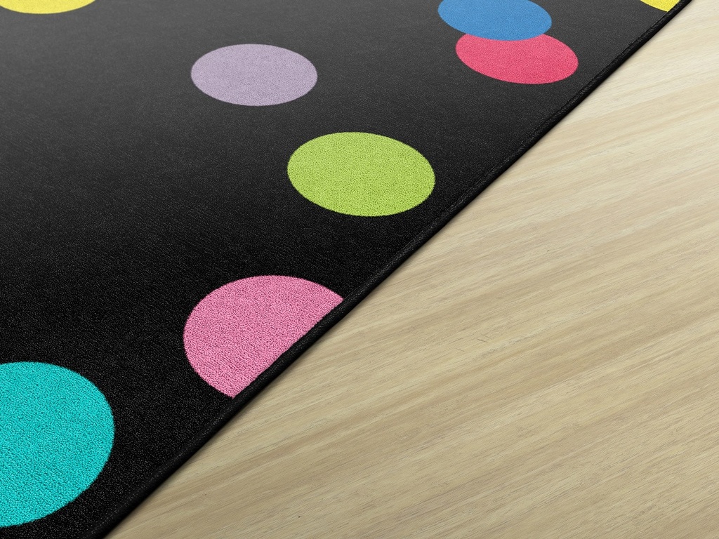 Just Teach Rainbow Polka Dots 5' X 7'6